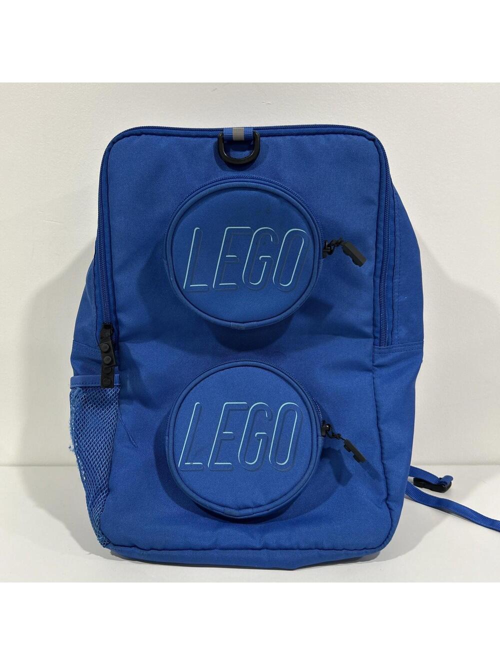 LEGO Blue Brick Backpack Multi Pocket Zip School Travel Bag